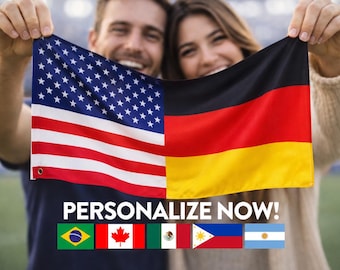 Bandera para decoración de aula / Bandera de país personalizada / Pancarta internacional para decoración de aula / Bandera escolar personalizada / Bandera de 2 o 3 países