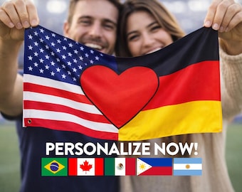 Bandera personalizada para dormitorio universitario / Bandera de país personalizada / Decoración para residencia universitaria / Bandera para habitación de estudiante internacional / Bandera de 2 o 3 países / Bandera del amor