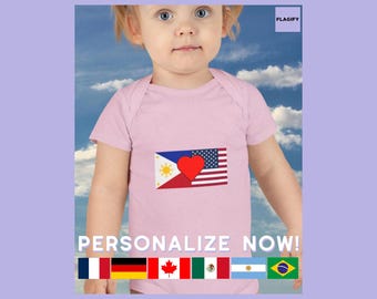 Body de bebé con banderas personalizadas / Regalo para baby shower / Conjunto de bebé con países personalizados / Conjunto de bebé de fútbol / Conjunto para recién nacido / Regalo único para bebé