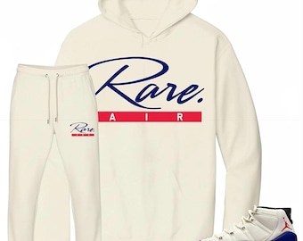 Sail Rare Script Sneaker Match Hoodie Set, Jordan 11 Rare Air Sneaker Match Hoodie Sail Rare Script