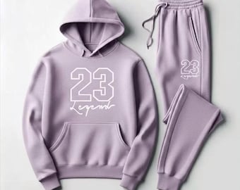 Womens Cozy Lavender Sweatsuit, 23 Legend Women Lavender Tracksuit - Matching Hoodie and Joggers Set - Sneakerhead Apparel