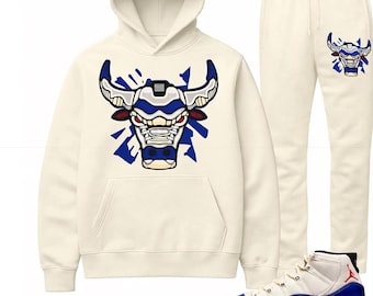 Sail Retro Bull Sneaker Match Hoodie Set, Jordan 11 Rare Air Sneaker Match Hoodie Sail Retro Bull