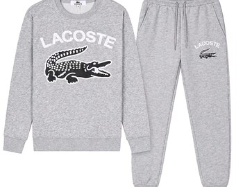 Gray Crocodile Tracksuit | Mens Gray Crocodile Graphic Tracksuit Sweatshirt Joggers Sweatsuit Luxury Streetwear Set Gift