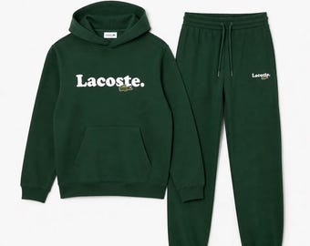 Mens Green Fleece Tracksuit Hoodie Joggers Sweatsuit Unisex Luxury Sport Matching Gift Set