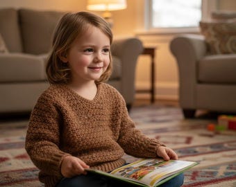 Adult V Neck Crochet Sweater Pattern PDF Easy Pullover Tutorial XS-5XL