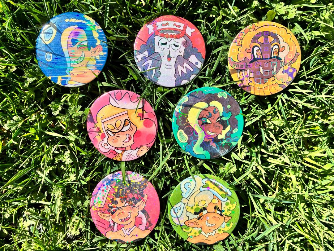 Splatoon Custom Pin 58MM Splatoon Inspired Idol Pins - Etsy