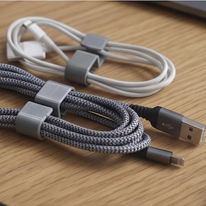 6 Pack Minimalist 3D Printed Cable Organizer Clips | Desk Cord Management Holder