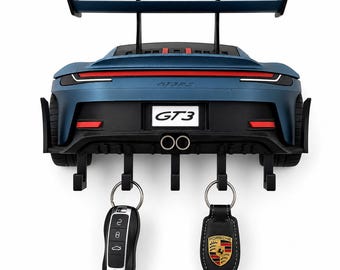 Porsche GT3 RS Key Holder | 3D Printed Car Key Organizer, Garage Decor