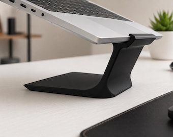 Support ergonomique pour ordinateur portable | Configuration minimale du bureau, soulagement de la douleur au cou, organisateur d'espace de travail moderne