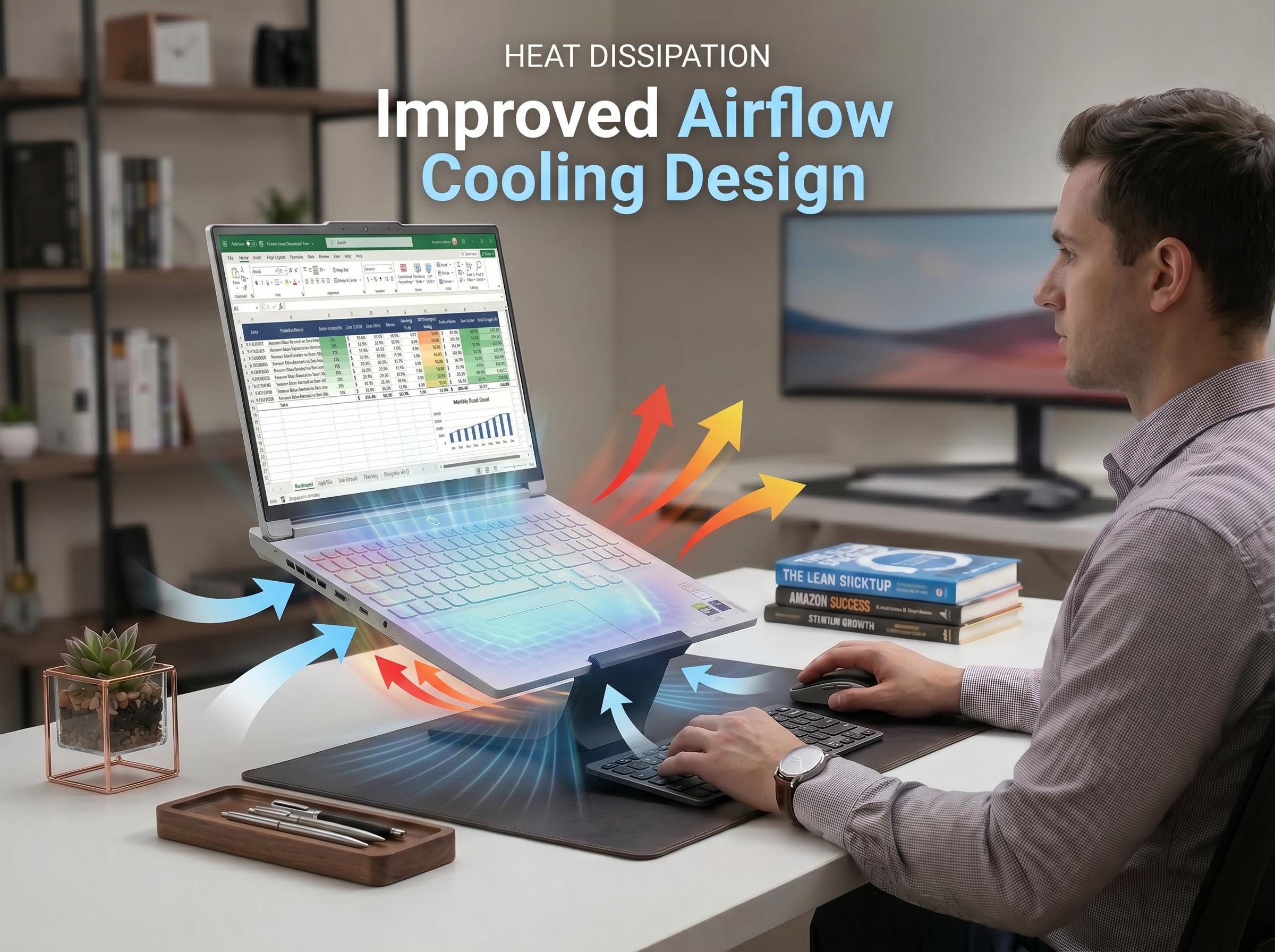 Ergonomic Laptop Stand | Minimal Desk Setup, Neck Pain Relief, Modern ...