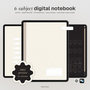 Digital anteckningsbok 2026 | Minimalistiska GoodNotes, mall för anmärkningsvärdhet (digitala klistermärken)