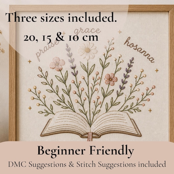 Lobeshymnen Blumen Stickmuster | Beginner Christian Stitch Design (PDF Download)