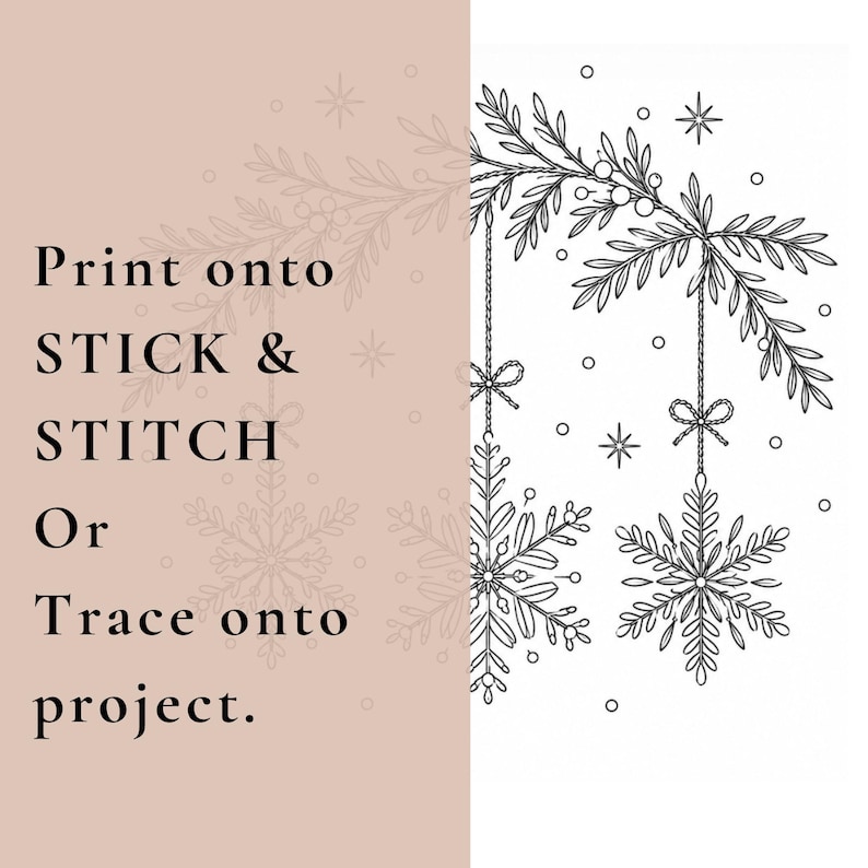 Sticking Patterns.pdf Snowflake Garland | Christmas L Embroidery Pattern | Beginner Stitch ...