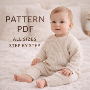 Crochet Baby Set Pattern PDF | Baby Sweater and Pants Pattern |Crochet Baby Outfit Pattern |Ribbed Baby Set Pattern |Newborn Toddler Clothes