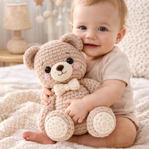 Baby Teddy Bear Crochet Pattern PDF, Amigurumi Bear Plush Toy Pattern, Cute Baby Gift Crochet Pattern, Easy Teddy Pattern, Nursery Toy DIY