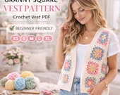 Granny Square Vest Pattern PDF | Crochet Vest Pattern | Easy Crochet Vest | Beginner Crochet Pattern | Crochet Top Pattern |Digital Download