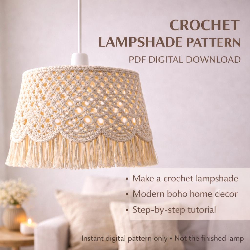 34 Crochet Lamps That Will Look Great in Your Home 25 Crochet Lampshade Boho Lamp Cover