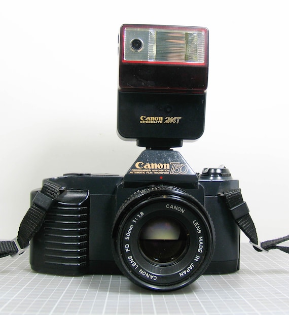 Canon T50 35mm SLR Film Camera With an FD 50mm F/1.8 Prime Lens