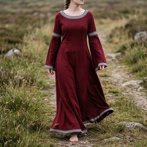 Vikingaklänning för kvinnor | Medeltida keltisk klänning | Fantasikorsettklänning | SCA-kostym | Nordisk cosplay-outfit | Ren Faire-klänning