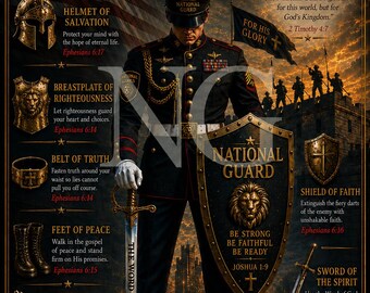 National Guard Armor of God Christian Military Wall Art (Ephesians 6:10–18)