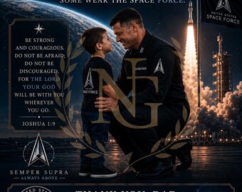 A Guardian Among the Stars – Space Force Father & Son Father’s Day Christian Printable