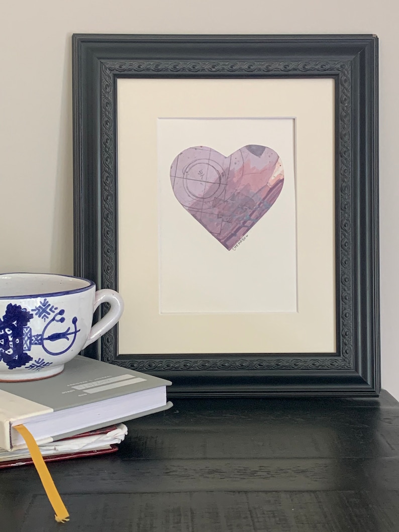 anniversary gift 5x7 matted to 8x10 unconditional love Show Love With No Remorse #1 Love art mixed media heart wedding gift