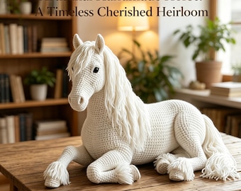 Artisan Horse Amigurumi Crochet Kit for Beginners , All-In-One DIY Craft Set with Yarn & Pattern, Handmade Plush Gift for Horse Lovers