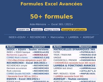 Foglio riassuntivo di Excel | Formule avanzate | INDICE, CONFRONTA, ESCLUSIVA, XCONFRONTA, LAMBDA | Download immediato