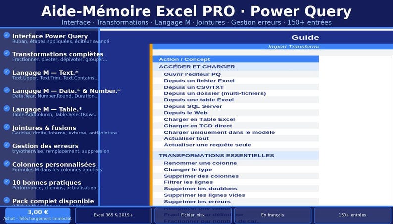 Excel Power Query Guide Pdf Download Excel PRO Quick Reference Guide · Power Query · M Language ...