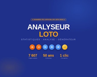 Generatore di numeri della lotteria in Excel · Statistiche · Generatore di griglie · Monitoraggio del budget e della redditività · Dati FDJ 1976-2026 · Numeri caldi e freddi