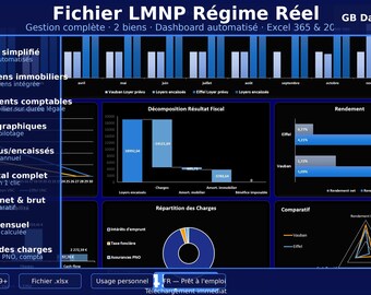 Regime di spese effettive LMNP Excel · Residenza con servizi · Ammortamento, redditività e dashboard