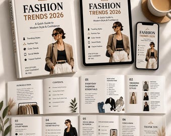 Modetrender 2026 e-bok | Stilguide, Kapselgarderob (digital nedladdning)