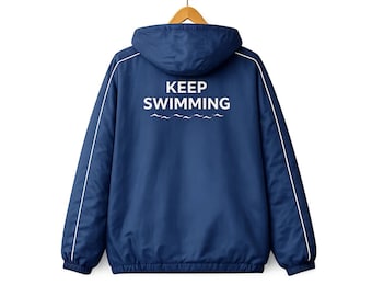 Chaqueta azul inspirada en el K-pop de BTS Keep Swimming, chaqueta bomber de algodón y poliéster hecha a mano, chaqueta de estilo urbano coreano para hombre y mujer.