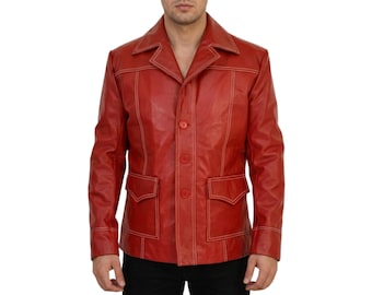 Chaqueta de cuero de Tyler Durden de Fight Club, disfraz de cosplay de película, regalo de Halloween para él.