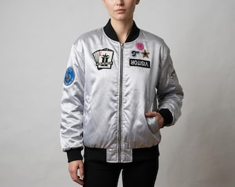 Chaqueta Tasha de Ace Combat, chaqueta de cosplay de AC 8 Wings of Theve, chaqueta bomber blanca para videojuegos, disfraz estilo piloto