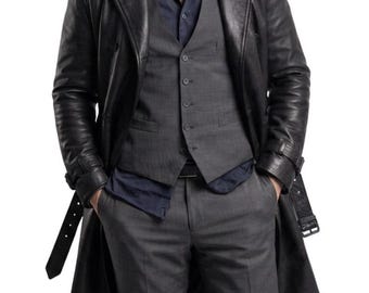 Resident Evil Requiem Coat, Zeno Black Leather Coat, RE9 Cosplay Costume, Gamer Gift, Halloween