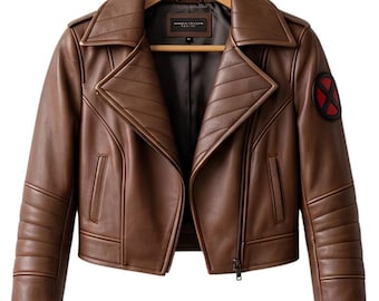 Chaqueta X-Men 97, chaqueta corta de cuero marrón de Rogue, disfraz de superhéroe para cosplay