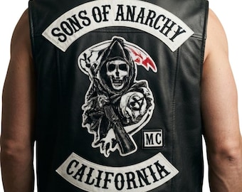Chaleco de cuero de Jax Teller, chaleco original Redwood de Sons of Anarchy, disfraz de motociclista para cosplay, Halloween