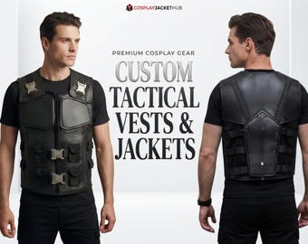 Chaqueta de cosplay personalizada, chaqueta de cuero personalizada, disfraz de cosplay hecho a mano, chaqueta personalizada para hombres y mujeres, regalo de Halloween hecho a medida