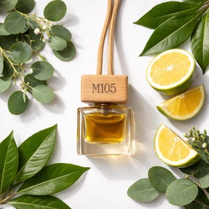 Car Diffuser Natural  – Bergamot Eucalyptus Ravintsara – Essential Oil Car Air Freshener – Luxury Car Perfume – 12 ml – Maison Cent Cinq