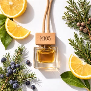 Natural Car Diffuser – Lemon Juniper Cypress – Essential Oil Car Air Freshener – Fresh Citrus Car Fragrance – 12 ml – Maison Cent Cinq