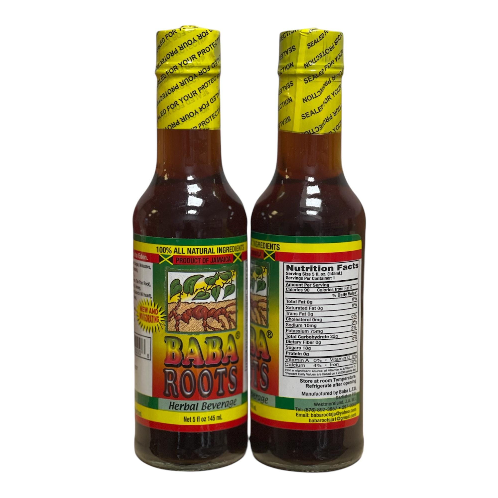 Baba Roots Herbal Beverage, 100% Natural Ingredients, Jamaican Drink, 5 ...