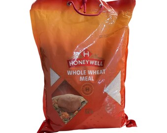 Whole Wheat Meal, 5kg, Premium Flour in Orange Resealable Bag 10lbs