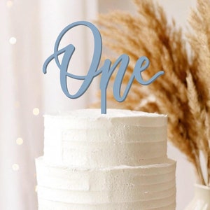 Calligraphy One First Birthday Cake Topper / Toddler Birthday Cake Topper /Script Gold Silver / Smash Cake Topper / One Cake Topper