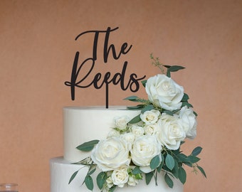 Décoration de gâteau de mariage personnalisée / script personnalisé pour mariage et anniversaire de mariage / décoration de gâteau personnalisable / or argent or rose
