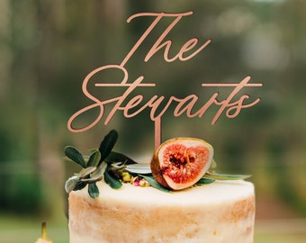 Décoration de gâteau de mariage personnalisée / script personnalisé pour mariage et anniversaire de mariage / décoration de gâteau personnalisable / or argent or rose