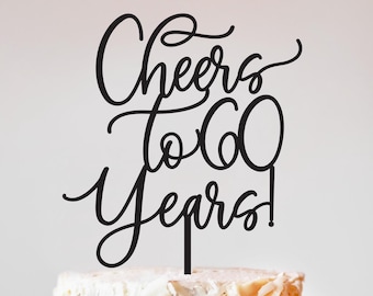 Personalized Birthday Cake Topper / Custom Script Cake Topper for Birthdays and Party / Customizable Cake Topper / Anniversary cake topper