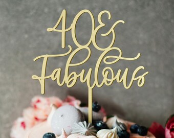 Personalized Birthday Cake Topper / Custom Script Cake Topper for Birthdays and Party / Customizable Cake Topper / Gold Silver