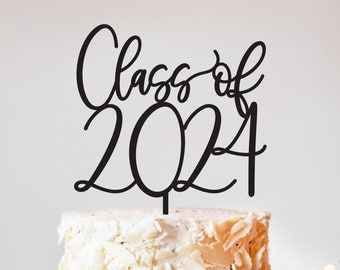 Graduation Cake Topper / Personalized Birthday Cake Topper / Custom Script Cake Topper for Birthdays and Graduation Party / Class of