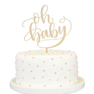 Oh Baby Gold Mirror Cake Topper